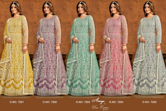 TWISHA AANAYA VOL - 172 Heavy Embroidery Net Dress Material - Amrah Wholesale