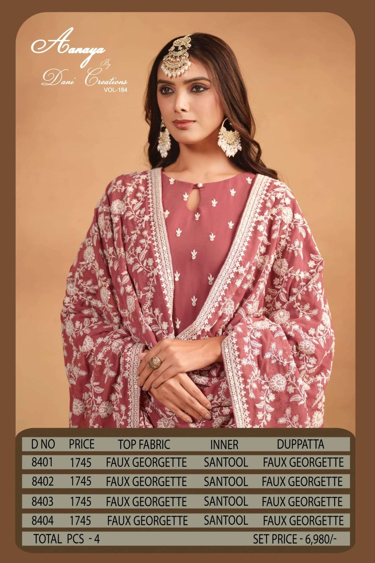 TWISHA AANAYA VOL - 184 Faux Georgette Pakistani Suit Set - Amrah Wholesale