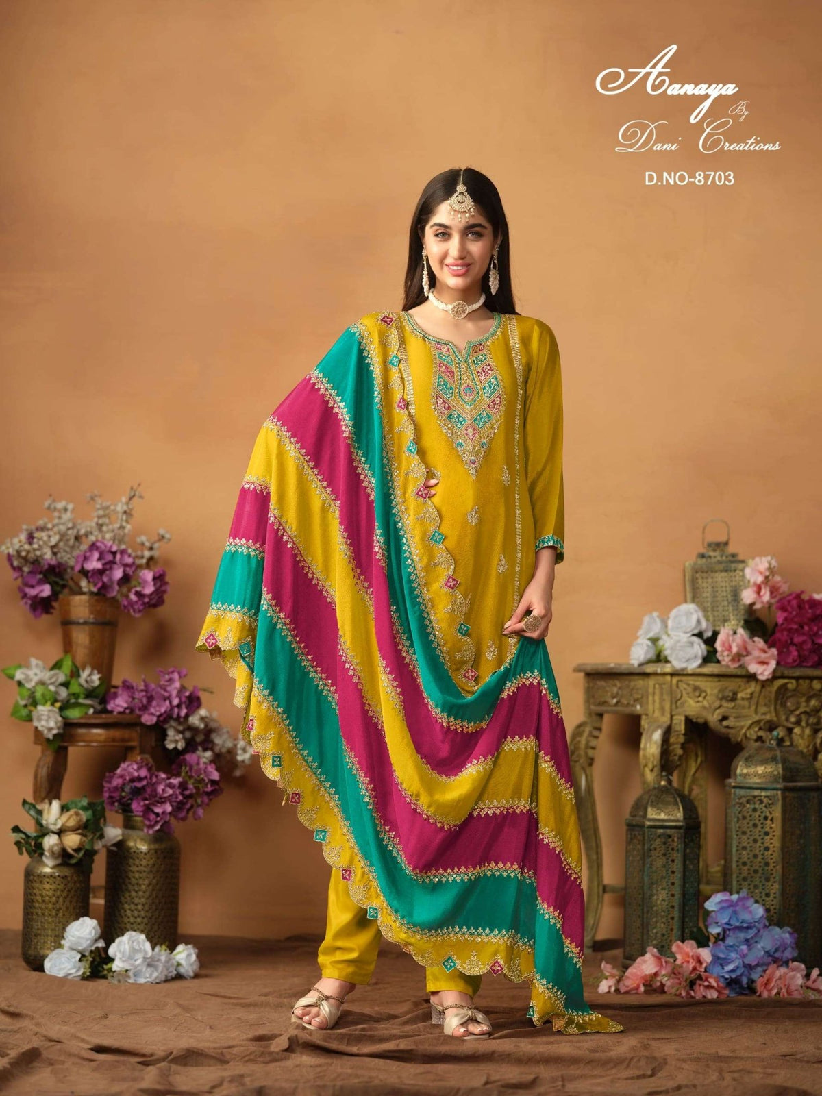 Twisha Aanaya Vol-187 Pure Chinon Silk Embroidered Pakistani Suit - Amrah Wholesale