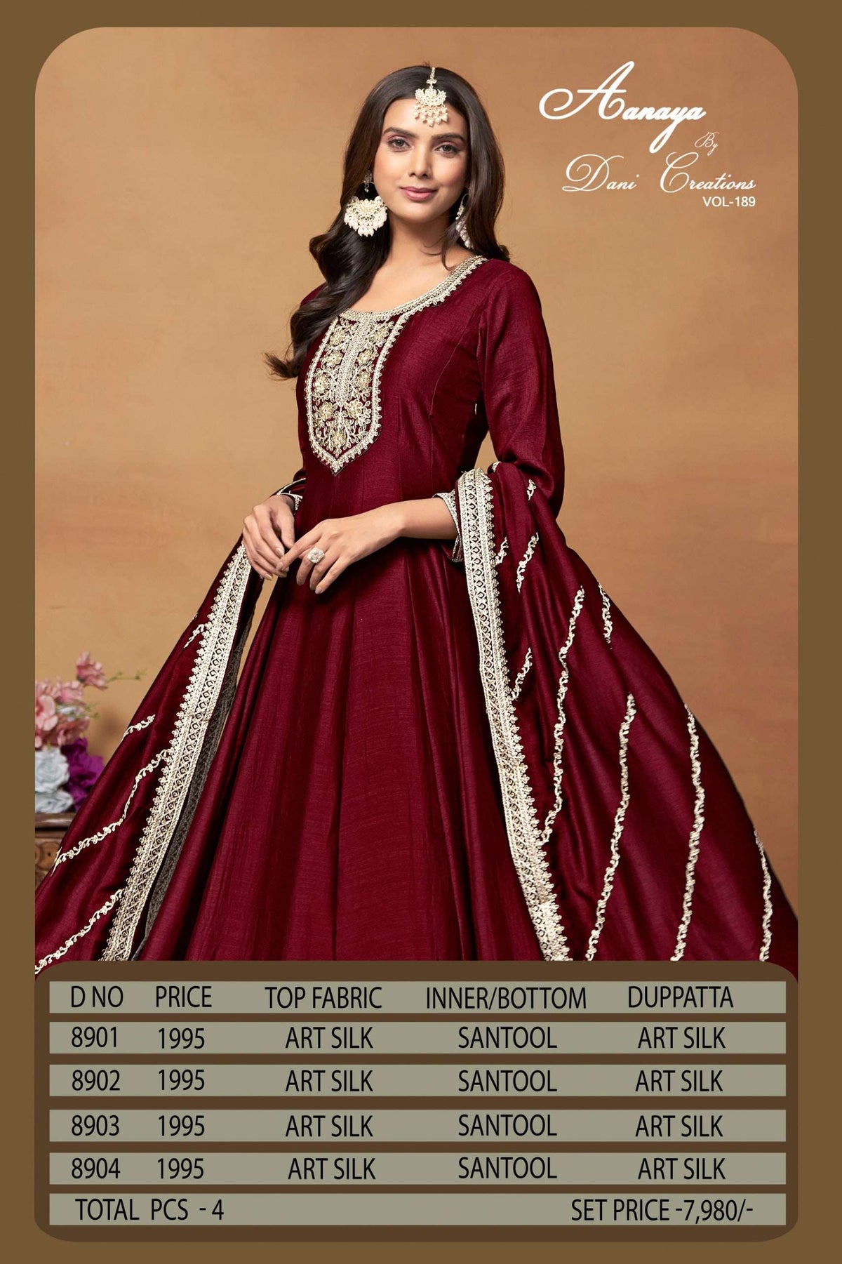 TWISHA AANAYA VOL - 189 Gown - Amrah Wholesale