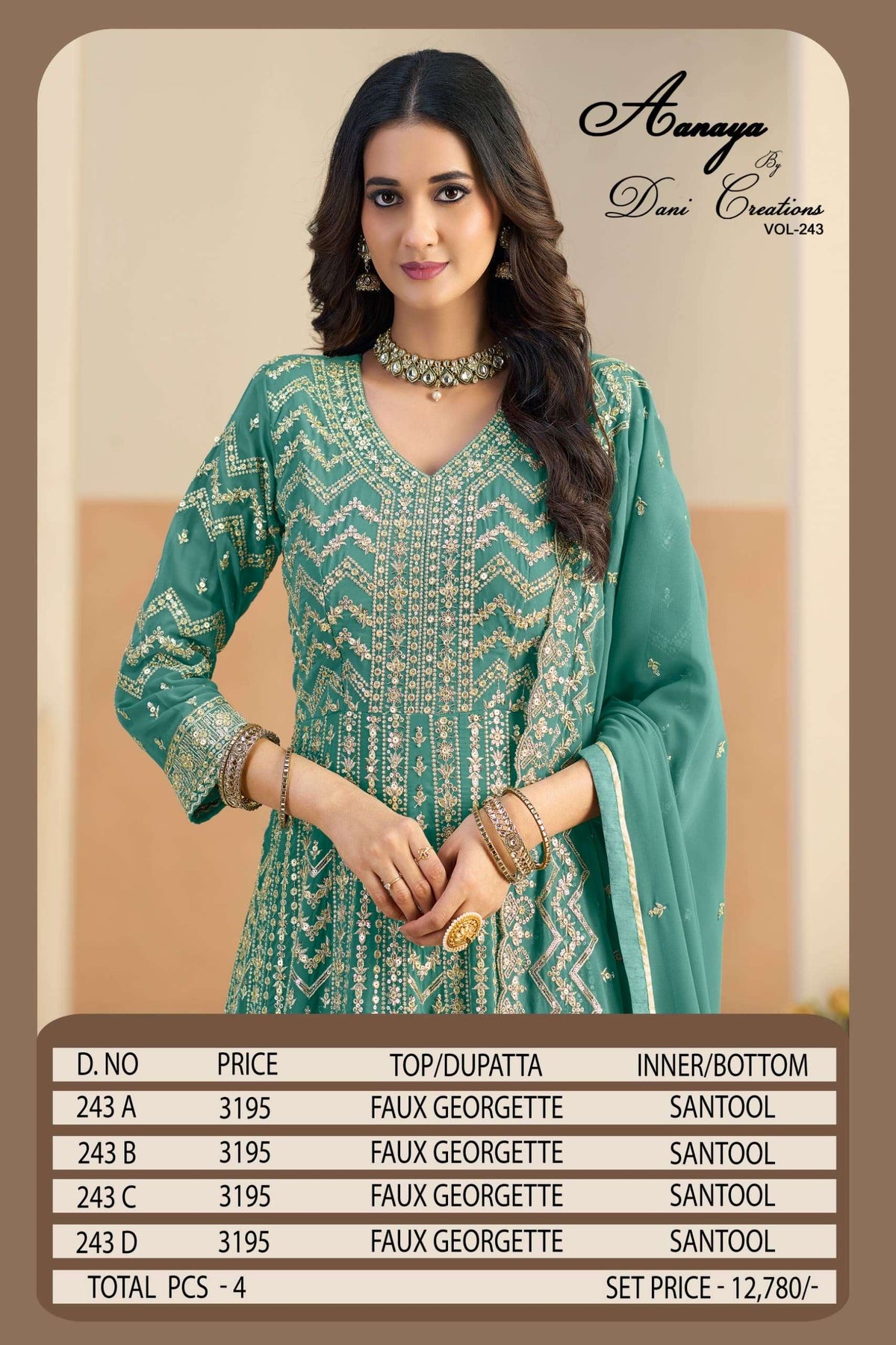 TWISHA AANAYA VOL - 243 Faux Georgette Pakistani Suit Wholesale Surat India - Amrah Wholesale