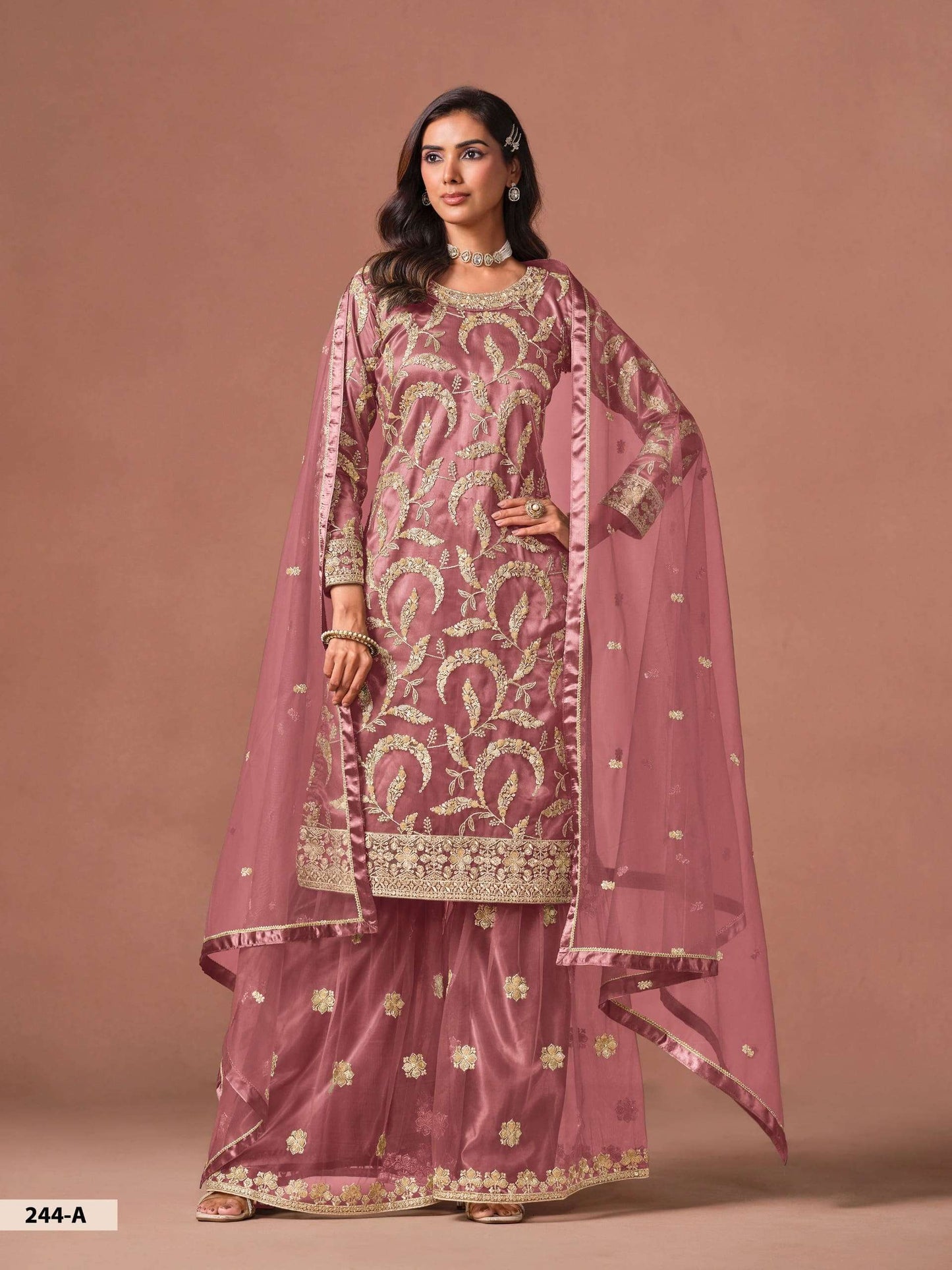 Twisha Aanaya Vol-244 Net Embroidery Pakistani Sharara Suit