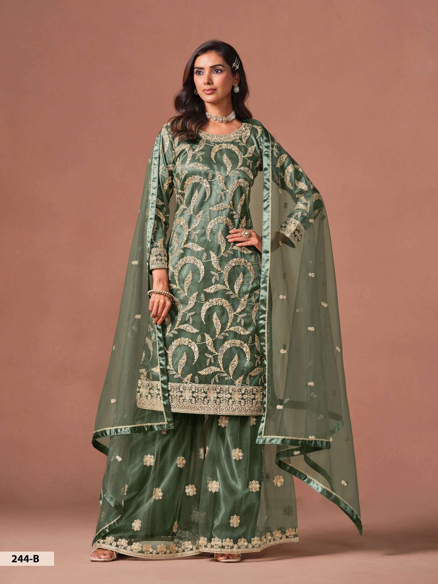 Twisha Aanaya Vol-244 Net Embroidery Pakistani Sharara Suit