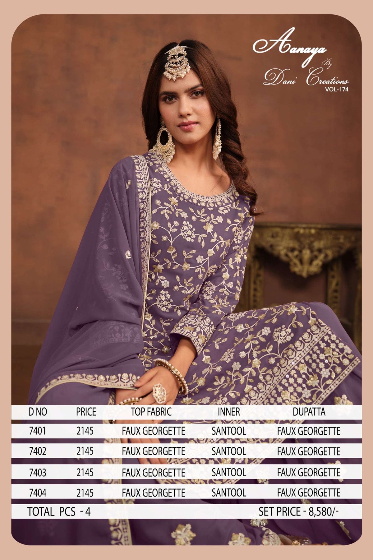 TWISHA Aanaya Vol-174 Faux Georgette Dress Material