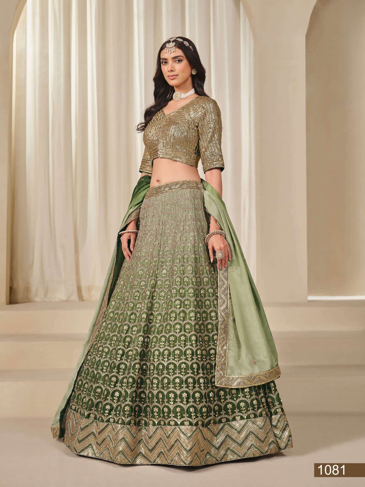 Twisha Mehvish Vol-18 1081 To 1084 Series Pure Chinon Silk Embroidery Lehengas - Amrah Wholesale
