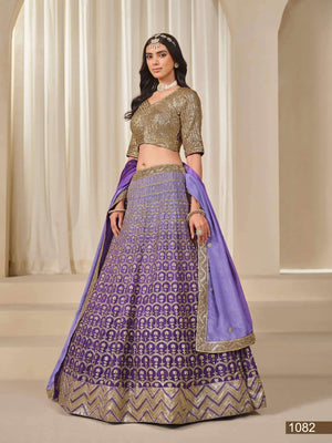 Twisha Mehvish Vol-18 1081 To 1084 Series Pure Chinon Silk Embroidery Lehengas - Amrah Wholesale