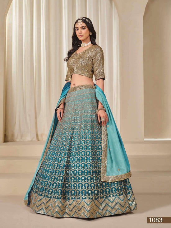 Twisha Mehvish Vol-18 1081 To 1084 Series Pure Chinon Silk Embroidery Lehengas - Amrah Wholesale