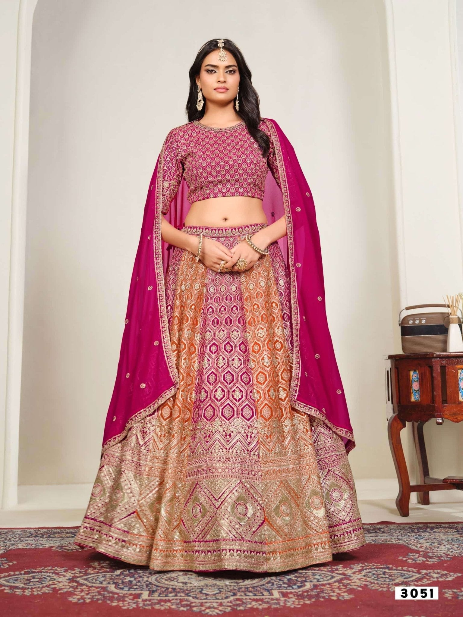 TWISHA MEHVISH VOL-35 Faux Georgette Embroidered Semi-Stitched Lehenga - Amrah Wholesale
