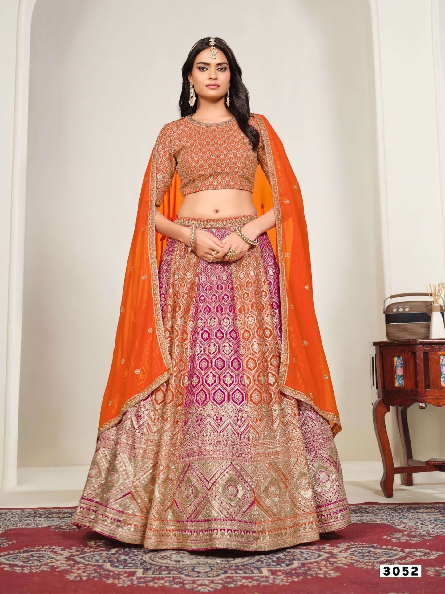 TWISHA MEHVISH VOL-35 Faux Georgette Embroidered Semi-Stitched Lehenga - Amrah Wholesale