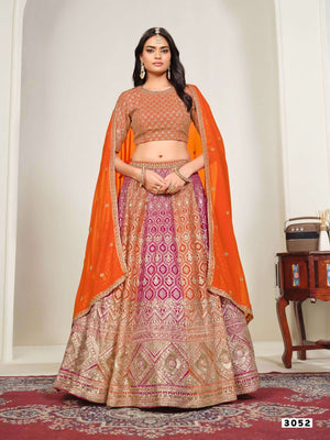 TWISHA MEHVISH VOL-35 Faux Georgette Embroidered Semi-Stitched Lehenga - Amrah Wholesale