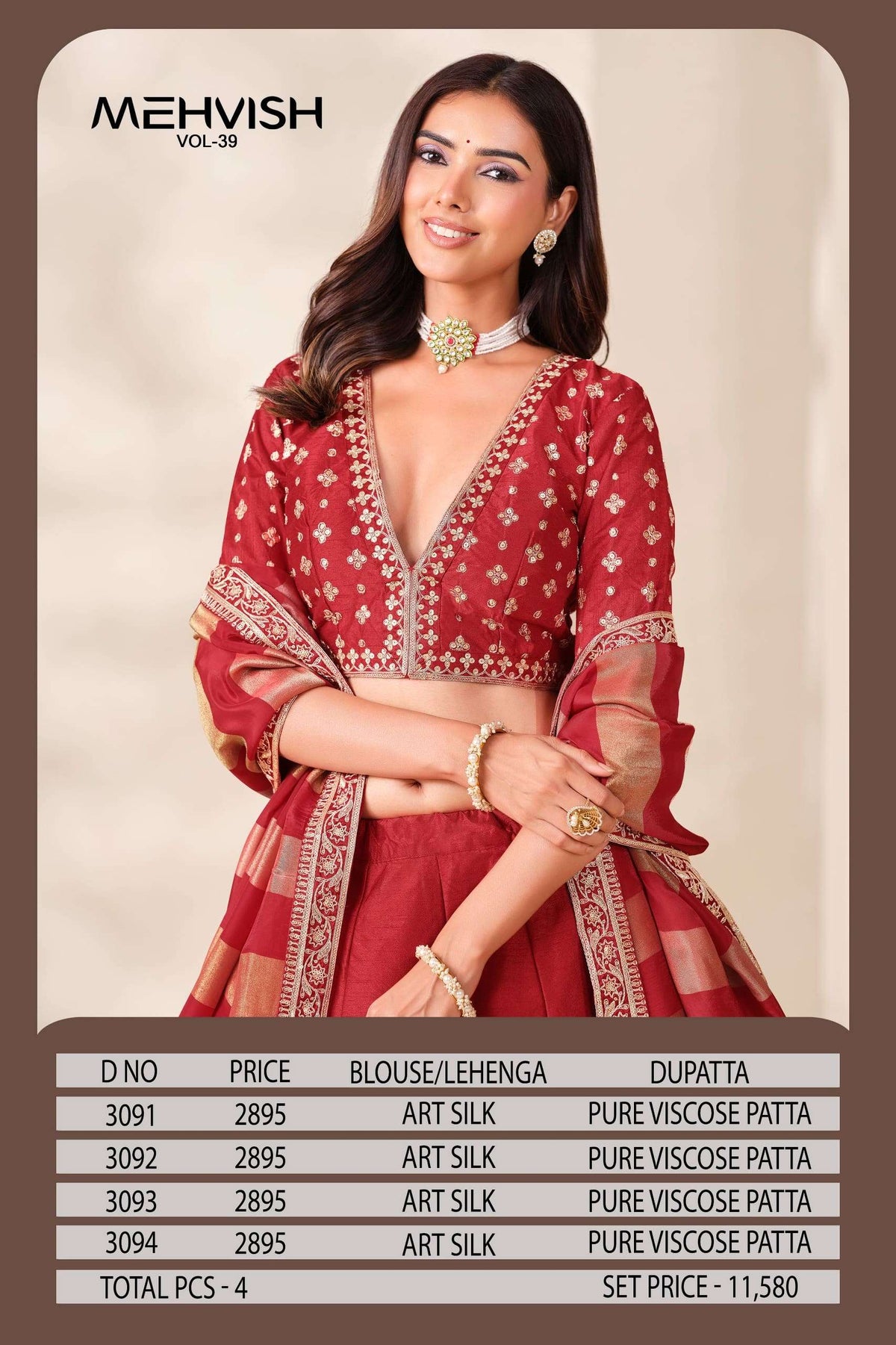Twisha Mehvish Vol-39 Art Silk Embroidered Lehenga