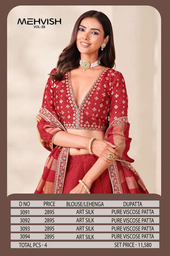Twisha Mehvish Vol-39 Art Silk Embroidered Lehenga