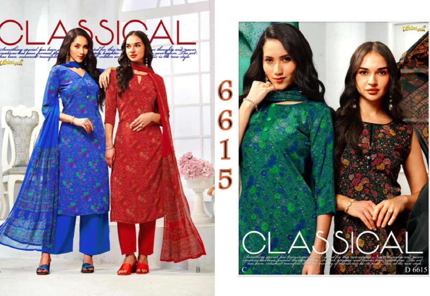 Vaishali Fashion 6600 Series Printed Pure Crape Dress Material