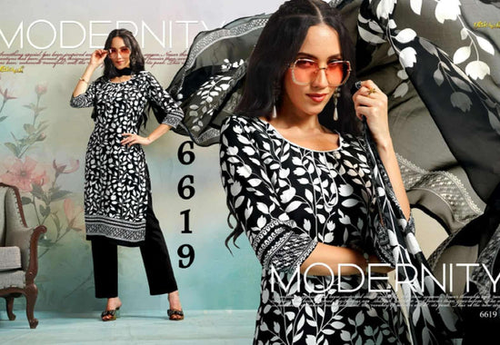 Vaishali Fashion 6600 Series Printed Pure Crape Dress Material