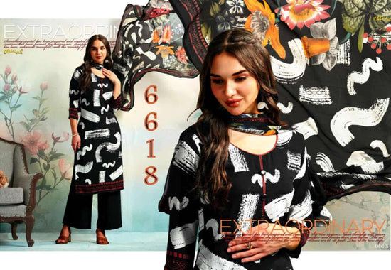 Vaishali Fashion 6600 Series Printed Pure Crape Dress Material
