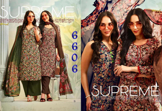 Vaishali Fashion 6600 Series Printed Pure Crape Dress Material