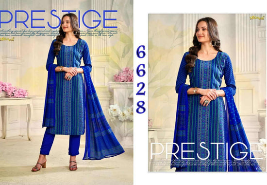 Vaishali Fashion 6600 Series Printed Pure Crape Dress Material