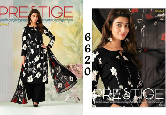 Vaishali Fashion 6600 Series Printed Pure Crape Dress Material