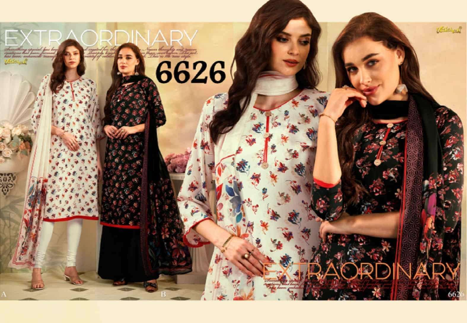 Vaishali Fashion 6600 Series Printed Pure Crape Dress Material