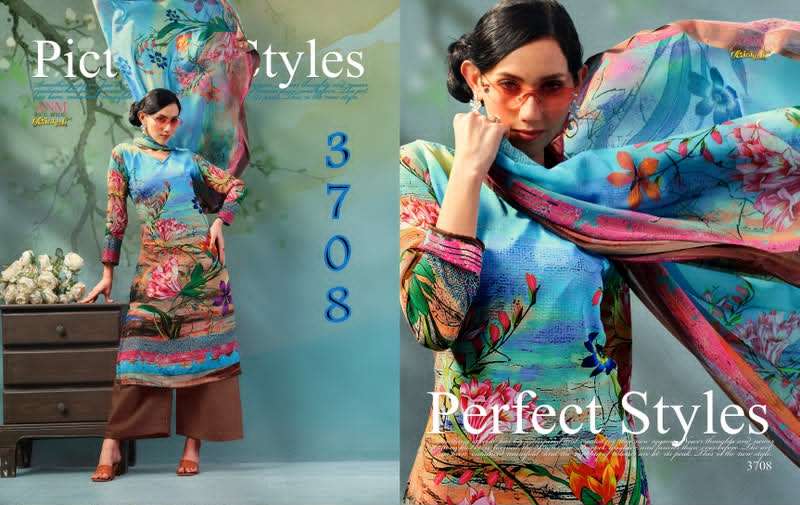 Vaishali Fashion 3700 Series Pure Crape Digital Printed Dress Material - Amrah Wholesale