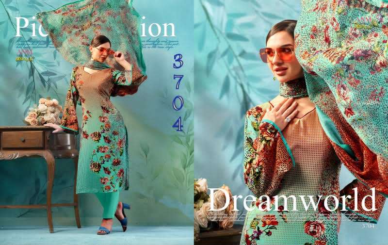 Vaishali Fashion 3700 Series Pure Crape Digital Printed Dress Material - Amrah Wholesale