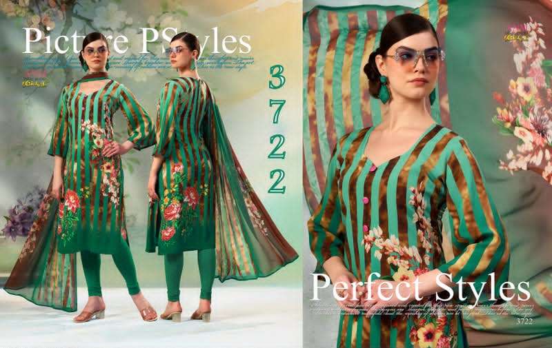 Vaishali Fashion 3700 Series Pure Crape Digital Printed Dress Material - Amrah Wholesale