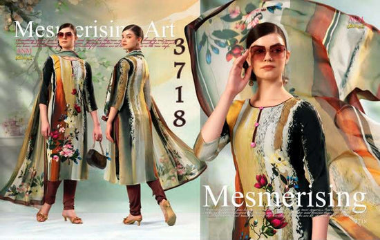 Vaishali Fashion 3700 Series Pure Crape Digital Printed Dress Material