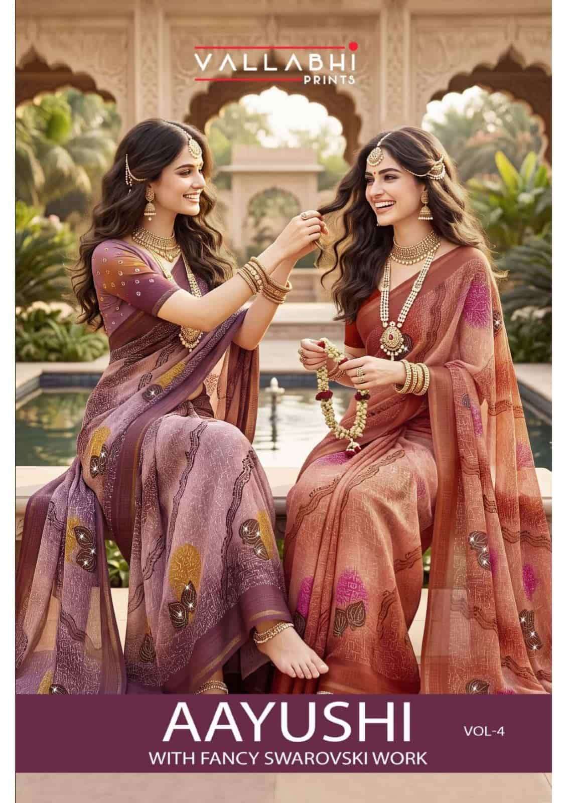 Vallabhi Aayushi Vol 4 Moss Abstract Print Saree
