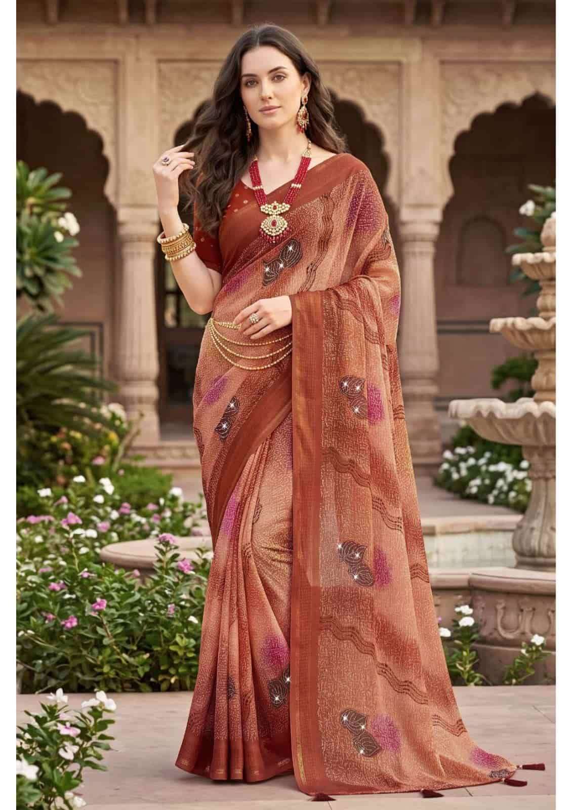 Vallabhi Aayushi Vol 4 Moss Abstract Print Saree