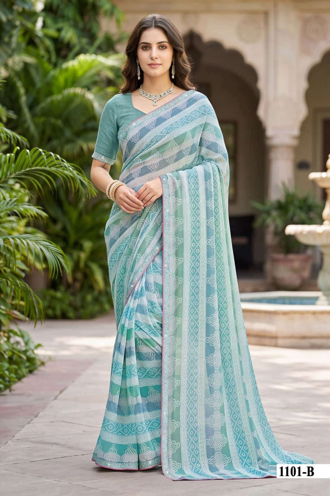 Vallabhi Abhilasha Vol 11 Bandhani Print Saree - Amrah Wholesale