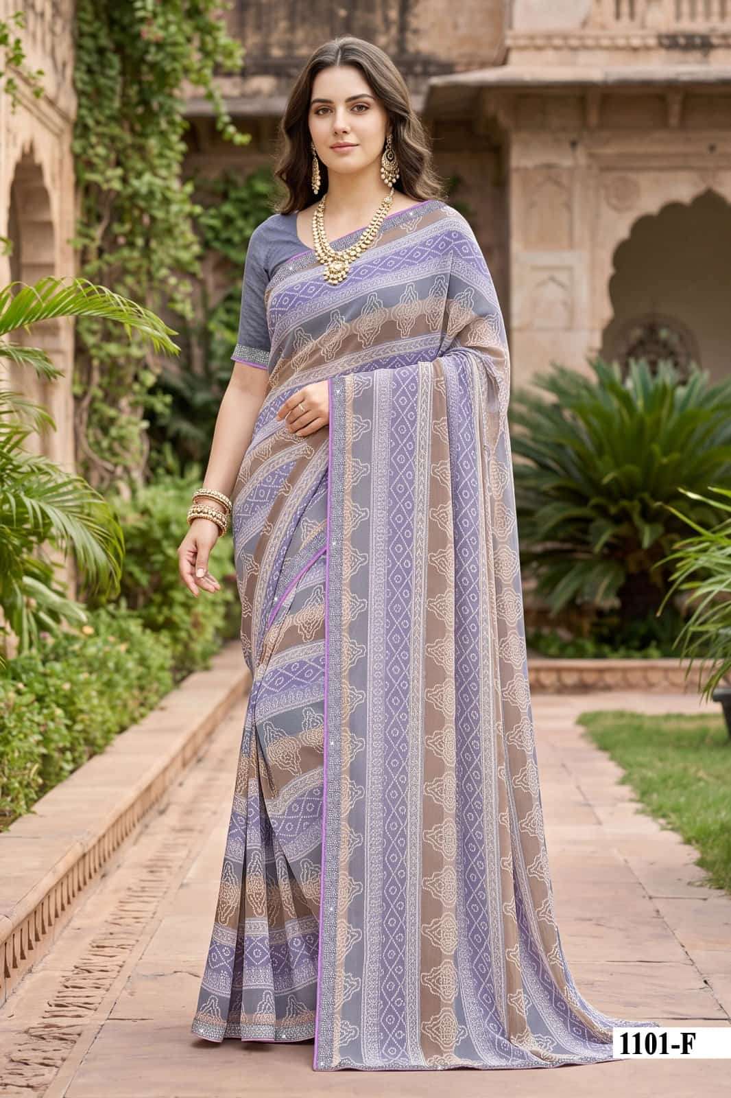 Vallabhi Abhilasha Vol 11 Bandhani Print Saree - Amrah Wholesale