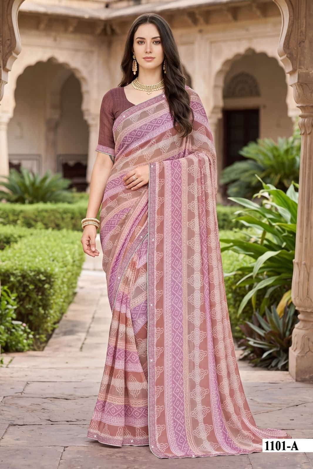 Vallabhi Abhilasha Vol 11 Bandhani Print Saree - Amrah Wholesale