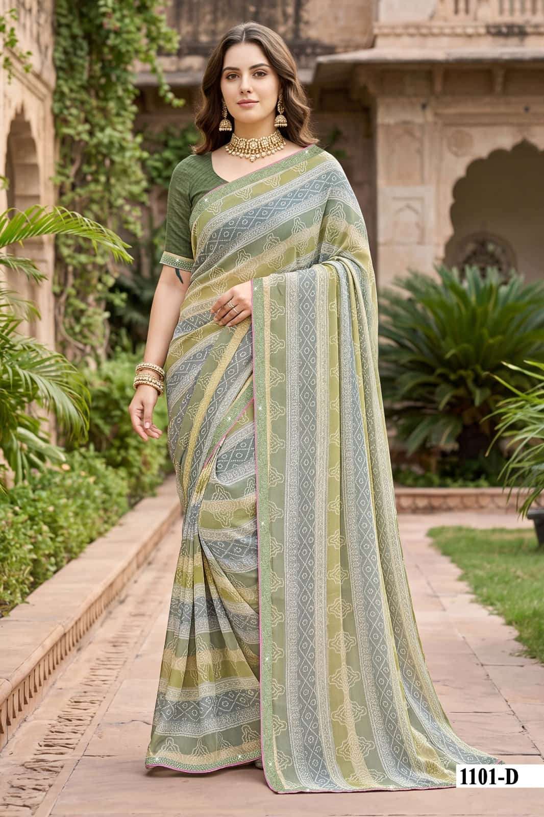 Vallabhi Abhilasha Vol 11 Bandhani Print Saree - Amrah Wholesale