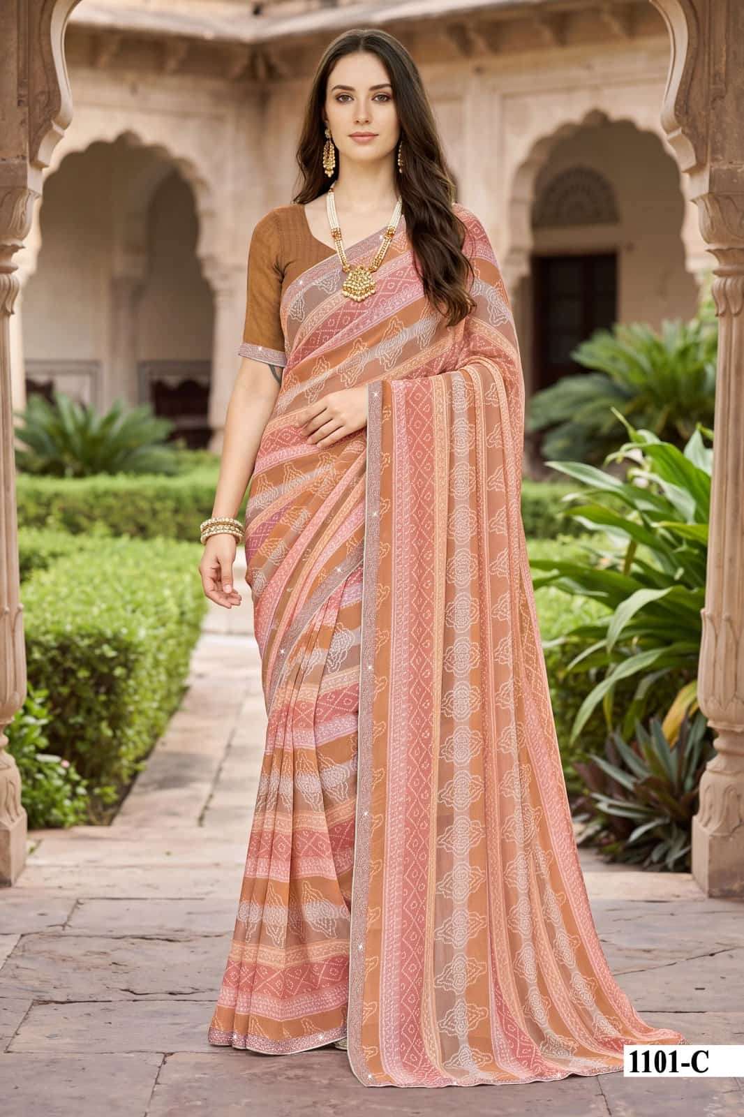 Vallabhi Abhilasha Vol 11 Bandhani Print Saree - Amrah Wholesale