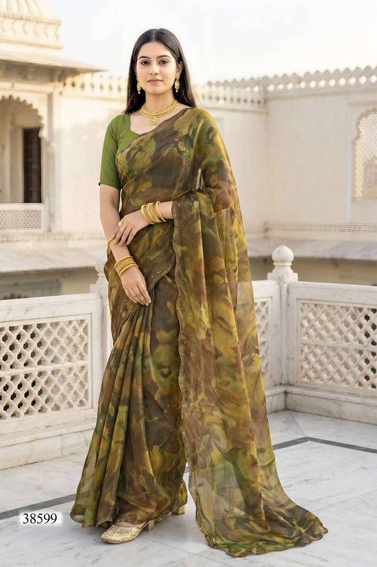 Vallabhi Berry Vol 16 NC Satin Abstract Print Swarovski Saree - Amrah Wholesale