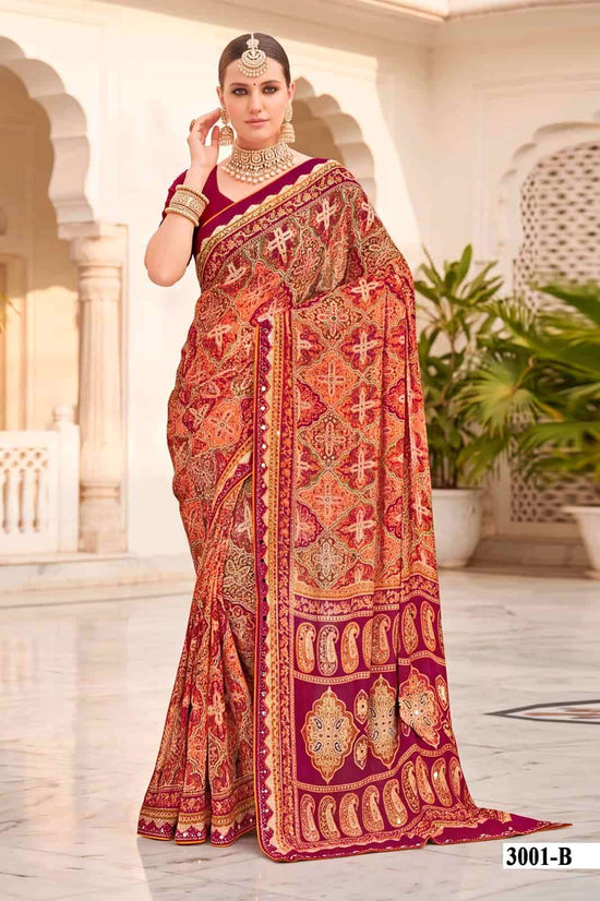 Vallabhi Indira Vol 3 Weightless Ethnic Mirror Work Saree