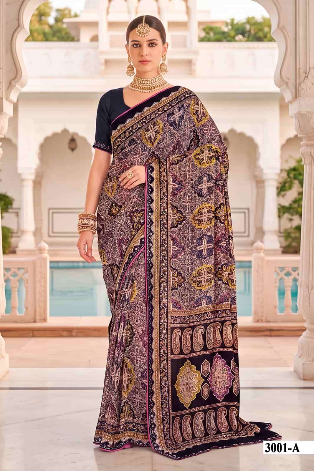 Vallabhi Indira Vol 3 Weightless Ethnic Mirror Work Saree