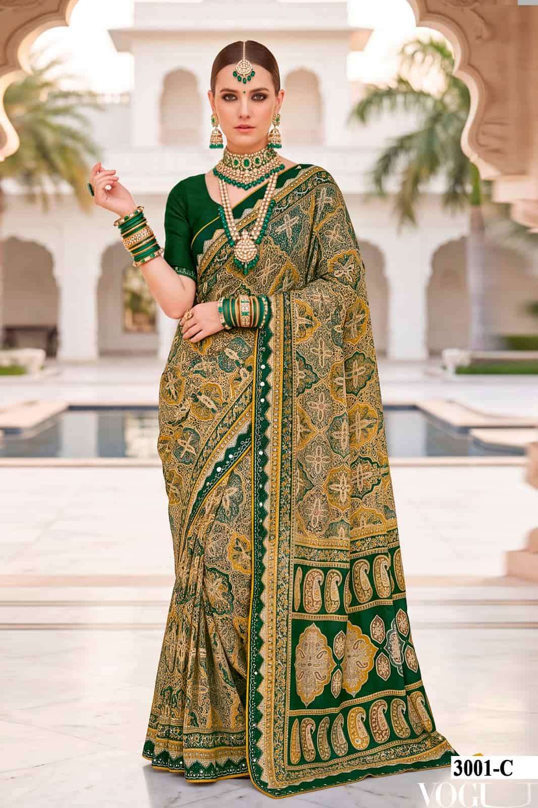 Vallabhi Indira Vol 3 Weightless Ethnic Mirror Work Saree