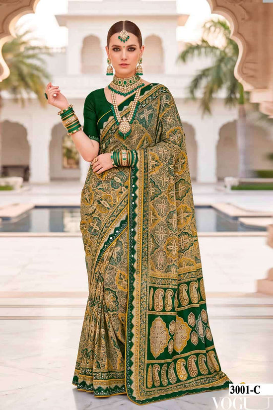 Vallabhi Indira Vol 3 Weightless Ethnic Mirror Work Saree