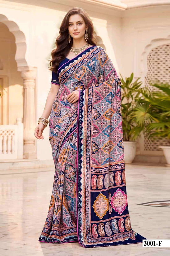 Vallabhi Indira Vol 3 Weightless Ethnic Mirror Work Saree