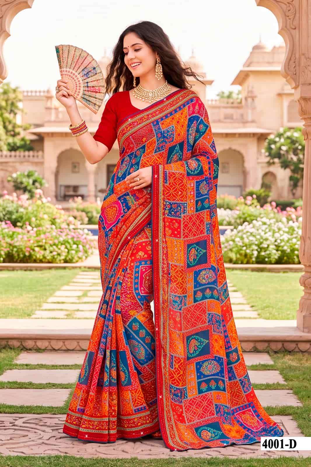 Vallabhi Indira Vol 4 Weightless Ethnic Mirror Work Saree