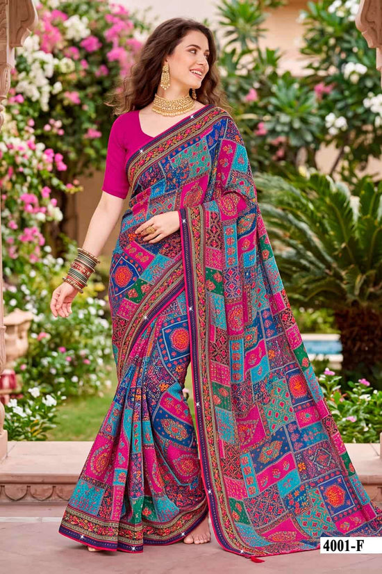 Vallabhi Indira Vol 4 Weightless Ethnic Mirror Work Saree