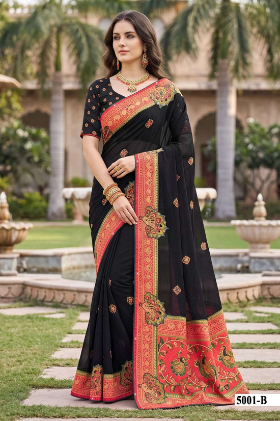 Vallabhi Indira Vol 5 Weightless Ethnic Mirror Work Saree