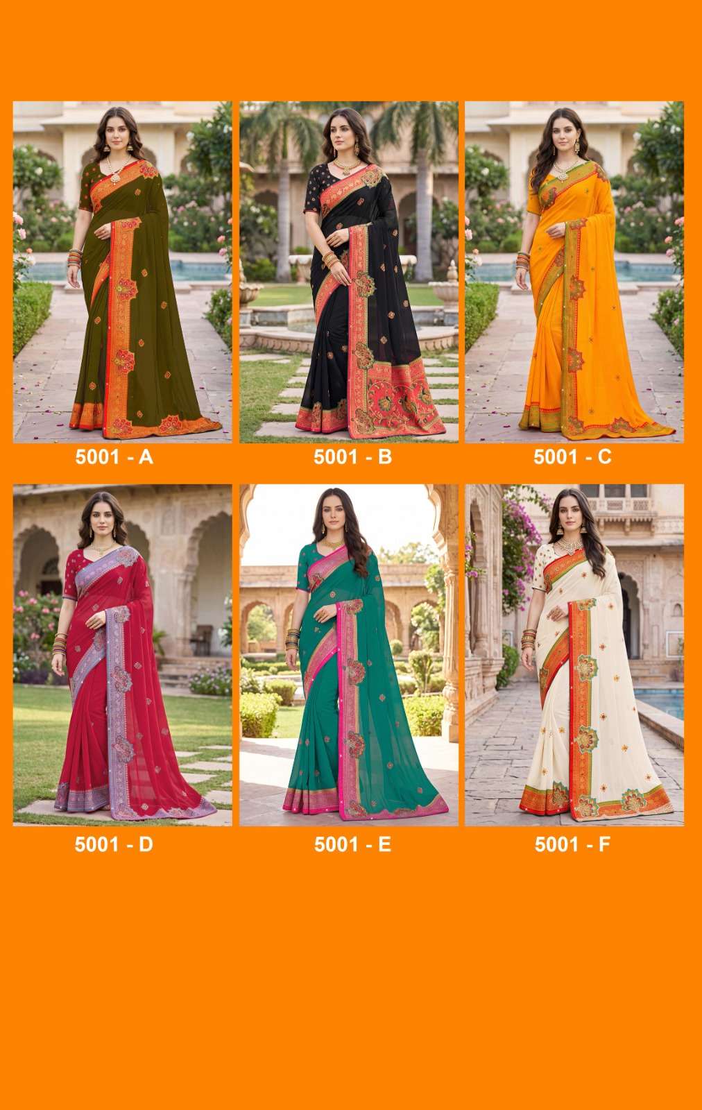 Vallabhi Indira Vol 5 Weightless Ethnic Mirror Work Saree