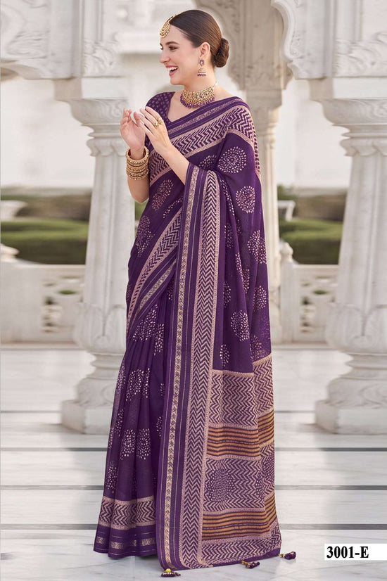 Vallabhi Mahisuta Vol 3 Moss Viscose Ethnic Print Saree
