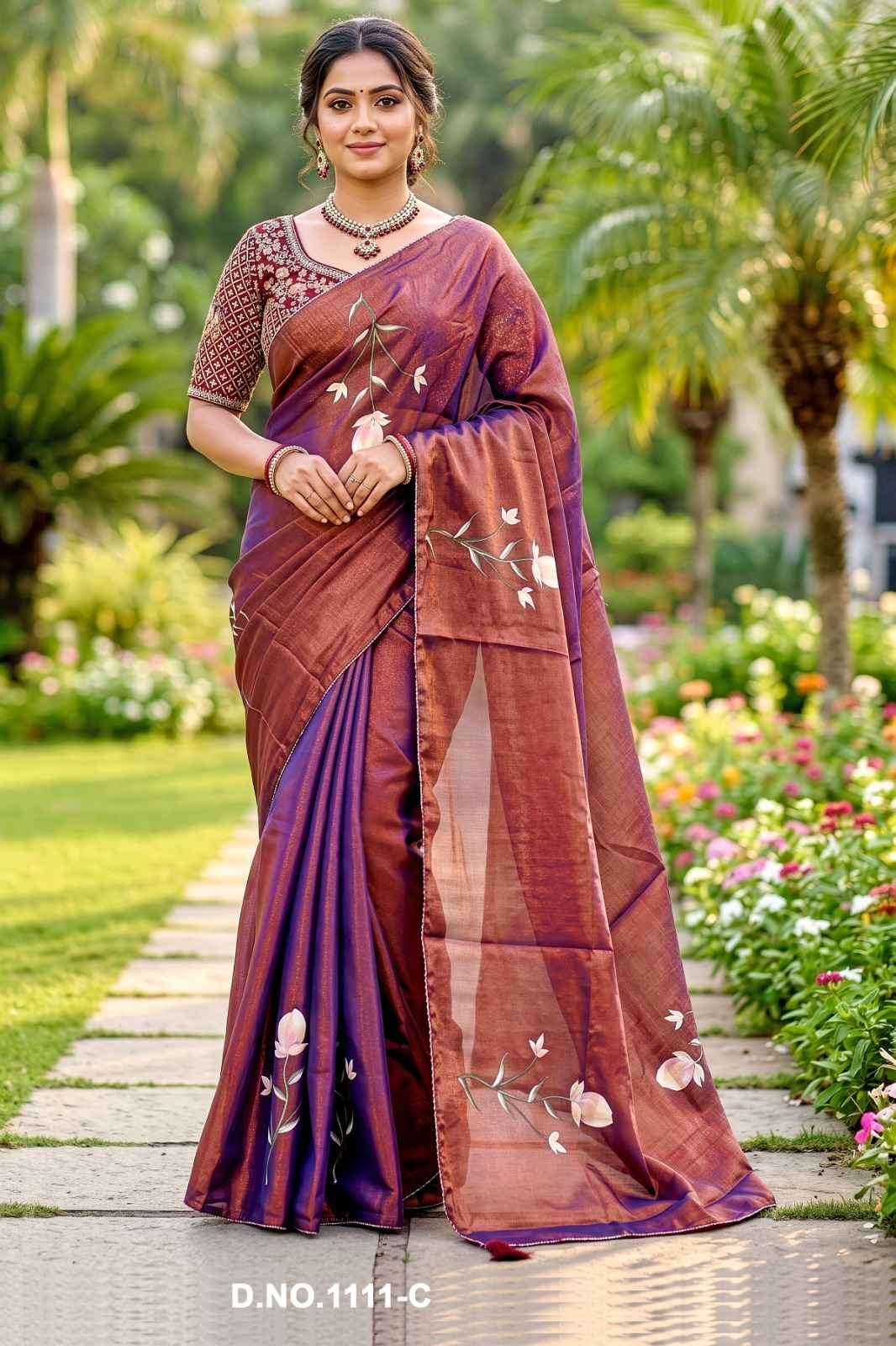 Vallabhi Manshika Vol 11 NC Satin Brush Print Saree - Amrah Wholesale