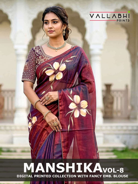 Vallabhi Manshika Vol 8 NC Brush Print Saree