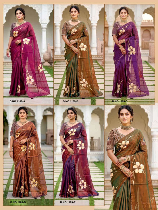 Vallabhi Manshika Vol 8 NC Brush Print Saree