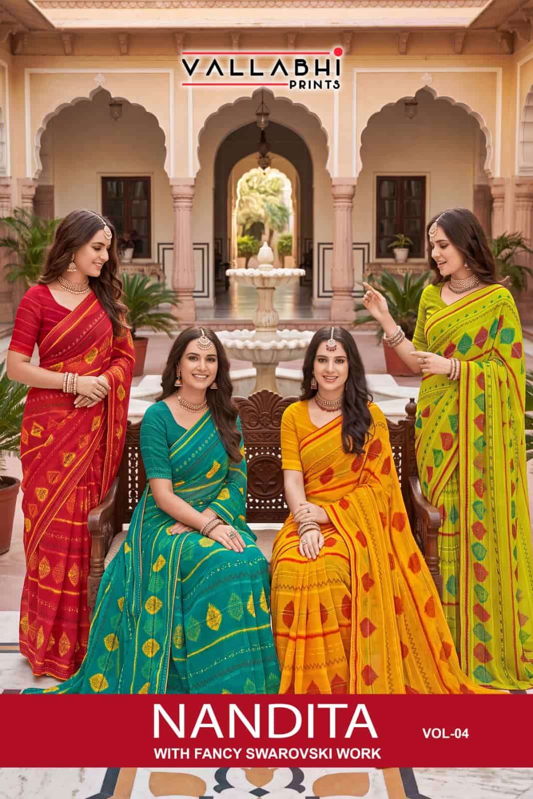 Vallabhi Nandita Vol 4 Weightless Abstract Swarovski Saree