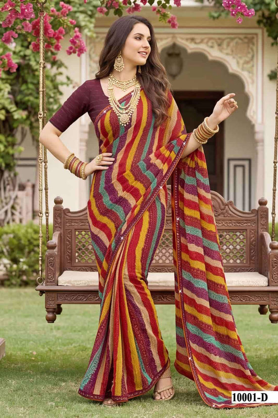 Vallabhi Parvana Vol 10 Dull Moss Leheriya Swarovski Saree